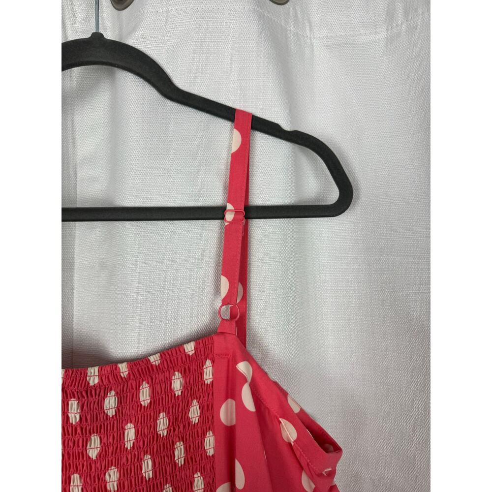 Torrid Midi Challis Sweetheart Dress Pink Polka Dot Size 1 - Picture 11 of 11